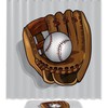 Waterproof Softball Glove Baseball Print Bathroom Curtain for a Unique Touch