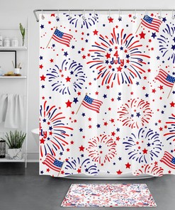 Waterproof Stars Moon Shower Curtain for Bathroom Decor