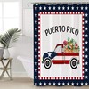 Waterproof Truck with Red Flower Frog Shower Curtain, Bathroom Decor