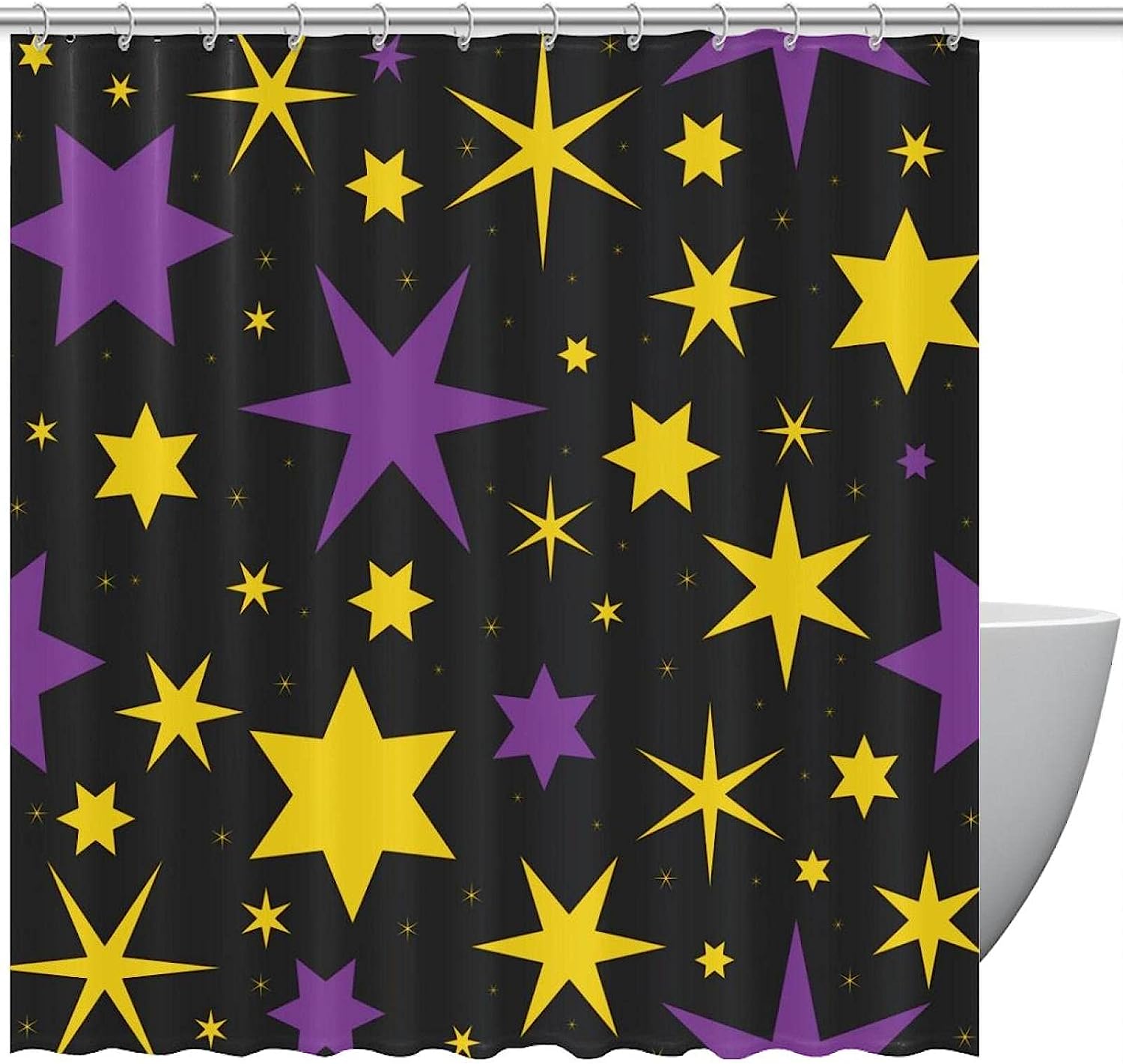 Waterproof Unicorn Flower Moon Shower Curtain - Featuring a Beautiful and Enchanting Design Perfect for Your Bathroom.