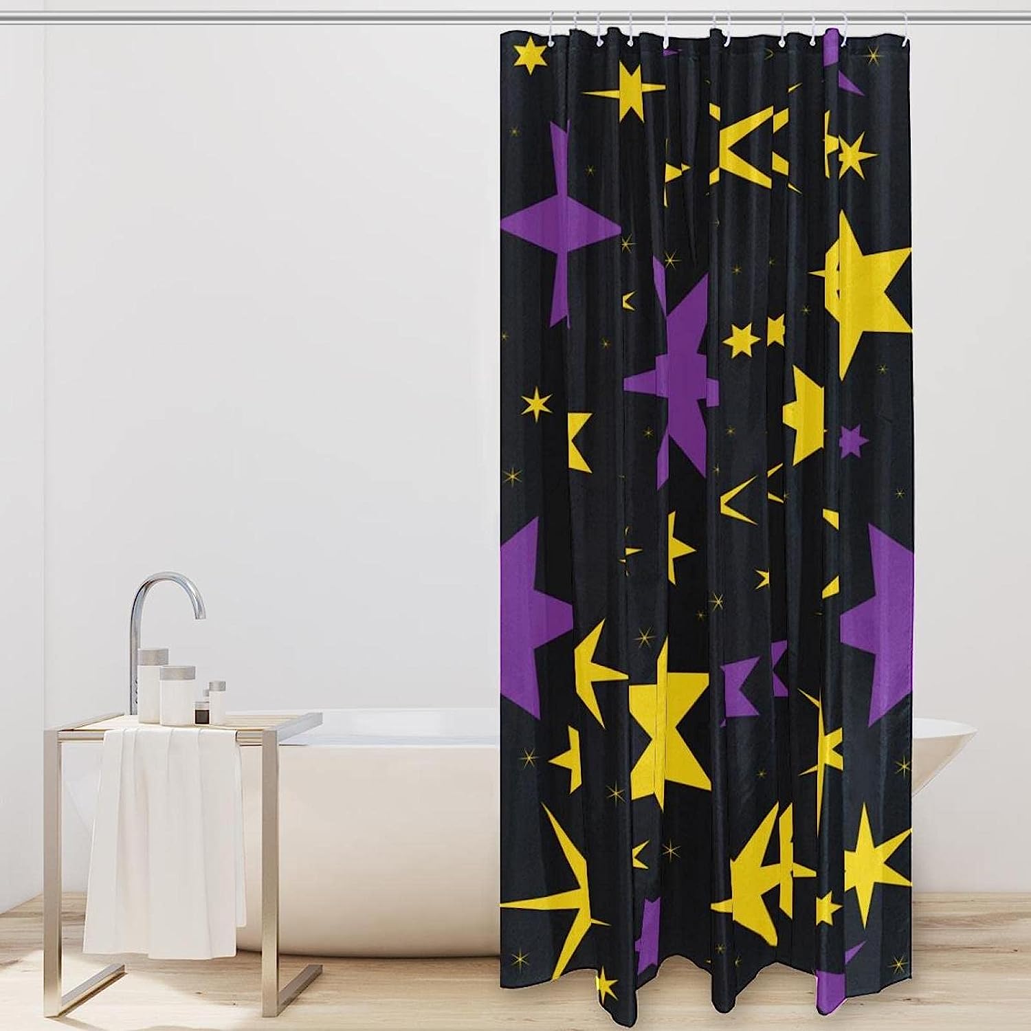 Waterproof Unicorn Flower Moon Shower Curtain - Featuring a Beautiful and Enchanting Design Perfect for Your Bathroom.