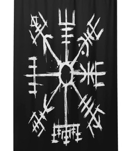 Waterproof Viking Runic Compass Shower Curtain - Bathroom Decoration