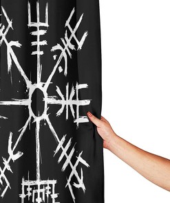 Waterproof Viking Runic Compass Shower Curtain - Bathroom Decoration
