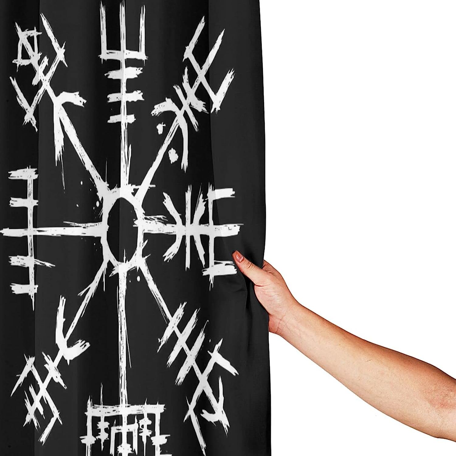 Waterproof Viking Runic Compass Shower Curtain - Bathroom Decoration