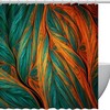 Waterproof Washable Tropical Leaves Design Shower Curtain for Bathroom, Bath Curtain 