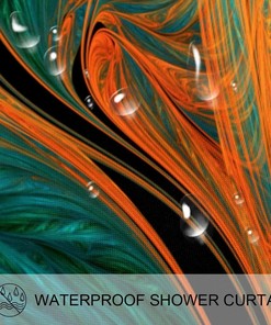 Waterproof Washable Tropical Leaves Design Shower Curtain for Bathroom, Bath Curtain