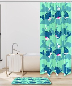 Waterproof Whale Shower Curtain for Kids Bathroom, Colorful and Fun Design