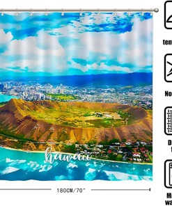 Waterproof Winter Scene Hawaii Shower Curtain Decor For Bathroom