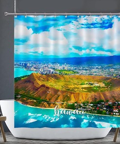 Waterproof Winter Scene Hawaii Shower Curtain Decor For Bathroom
