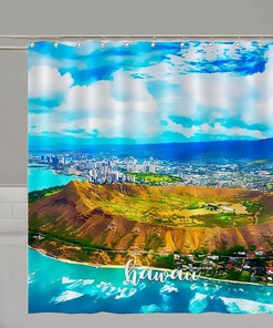 Waterproof Winter Scene Hawaii Shower Curtain Decor For Bathroom