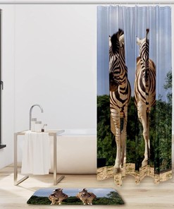 Waterproof Zebra Animal Shower Curtain - Decorative Bathroom Ideas