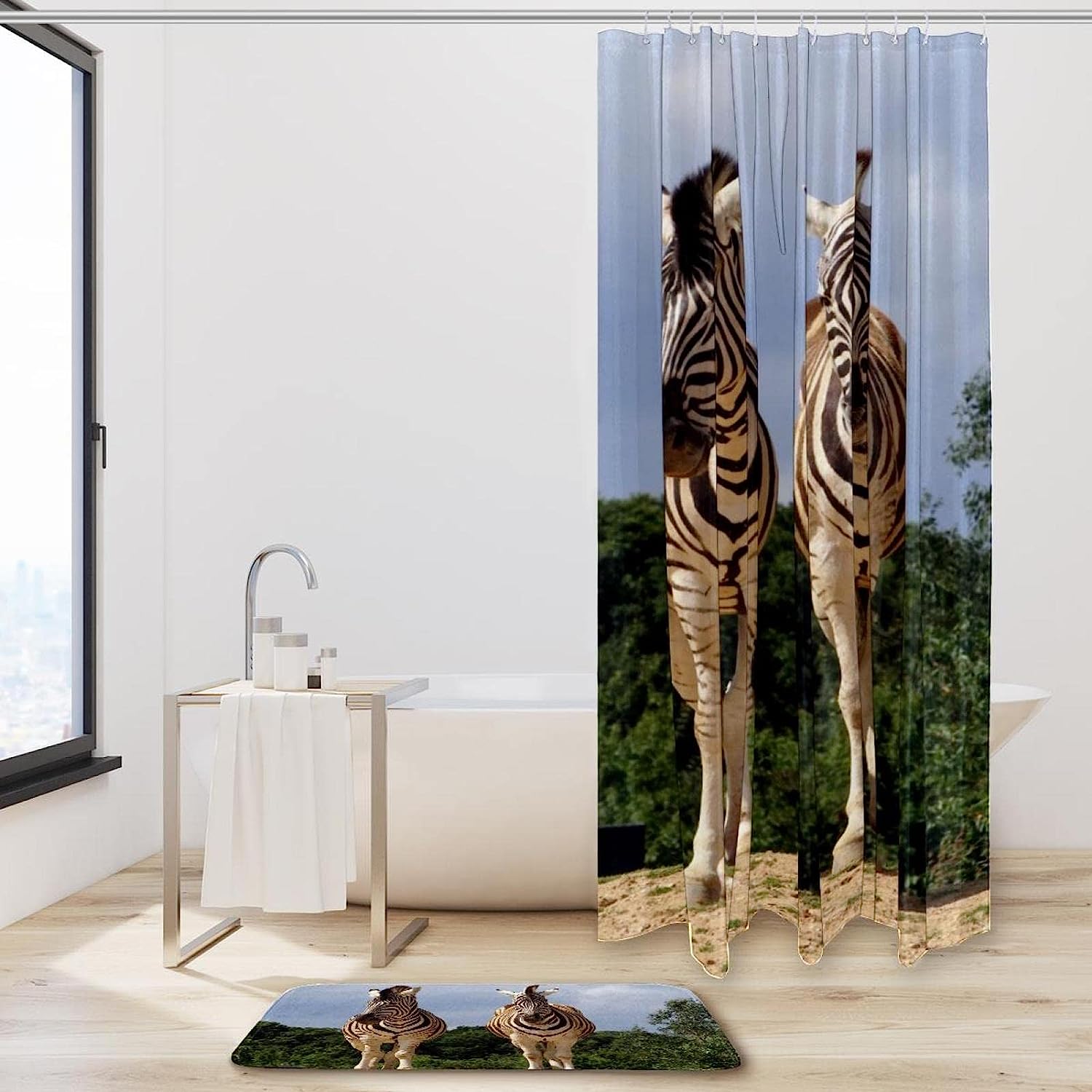 Waterproof Zebra Animal Shower Curtain - Decorative Bathroom Ideas