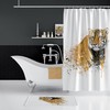 Waterproof and Mildew Resistant Tiger Shower Curtain for Easy Bathroom Clean-Up