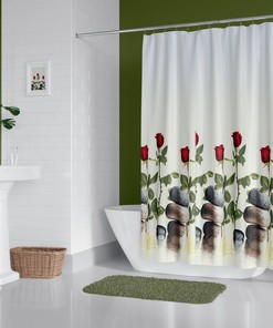 Waterproof and Resistant Rose Flower Shower Curtain for Your Bathroom