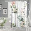 Waterproof and Stylish Pink, White and Green Bathroom Curtain for Modern Bathroom Decor