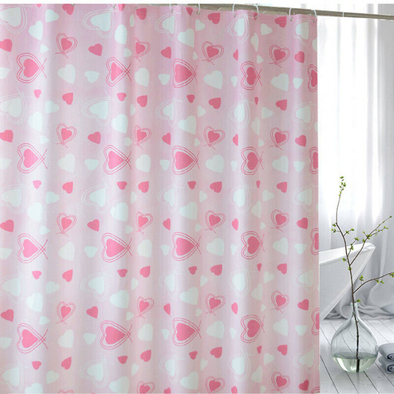Watertight Heart Print Shower Curtain For Your Bathroom - Image 4
