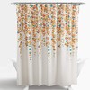 Weeping Flower Print Shower Curtain, Waterproof Fabric Bathroom Decor