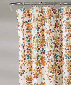 Weeping Flower Print Shower Curtain, Waterproof Fabric Bathroom Decor