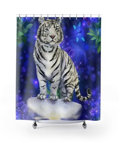 WeiŸer Tiger Shower Curtain - Cool Bathroom Decor for Animal Lovers