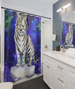 WeiŸer Tiger Shower Curtain - Cool Bathroom Decor for Animal Lovers