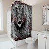 Weighted Hem Viking War Bear Shower Curtain- Durable and Farmhouse White Bathroom Decor Accessory