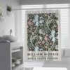 Weighted Retro Shower Curtain With Dark Green Orchid Print For Your Family Bathroom