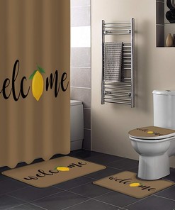 Welcome Summer Lemon Inspiration Shower Curtain for Modern Bathroom Decor