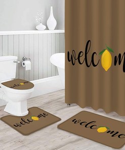 Welcome Summer Lemon Inspiration Shower Curtain for Modern Bathroom Decor