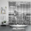 West Country Farmhouse Grey Horse Shower Curtain For Bathroom Decor
