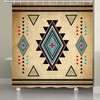 Western Aztec Pattern Southwest Shower Curtain for Native American Tribal Bathroom