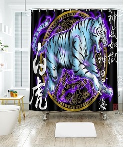 Western Aztec Shower Curtain - Southwestern Native American Kokopelli Ethnic Tribal Fabric Bathroom Curtain Set