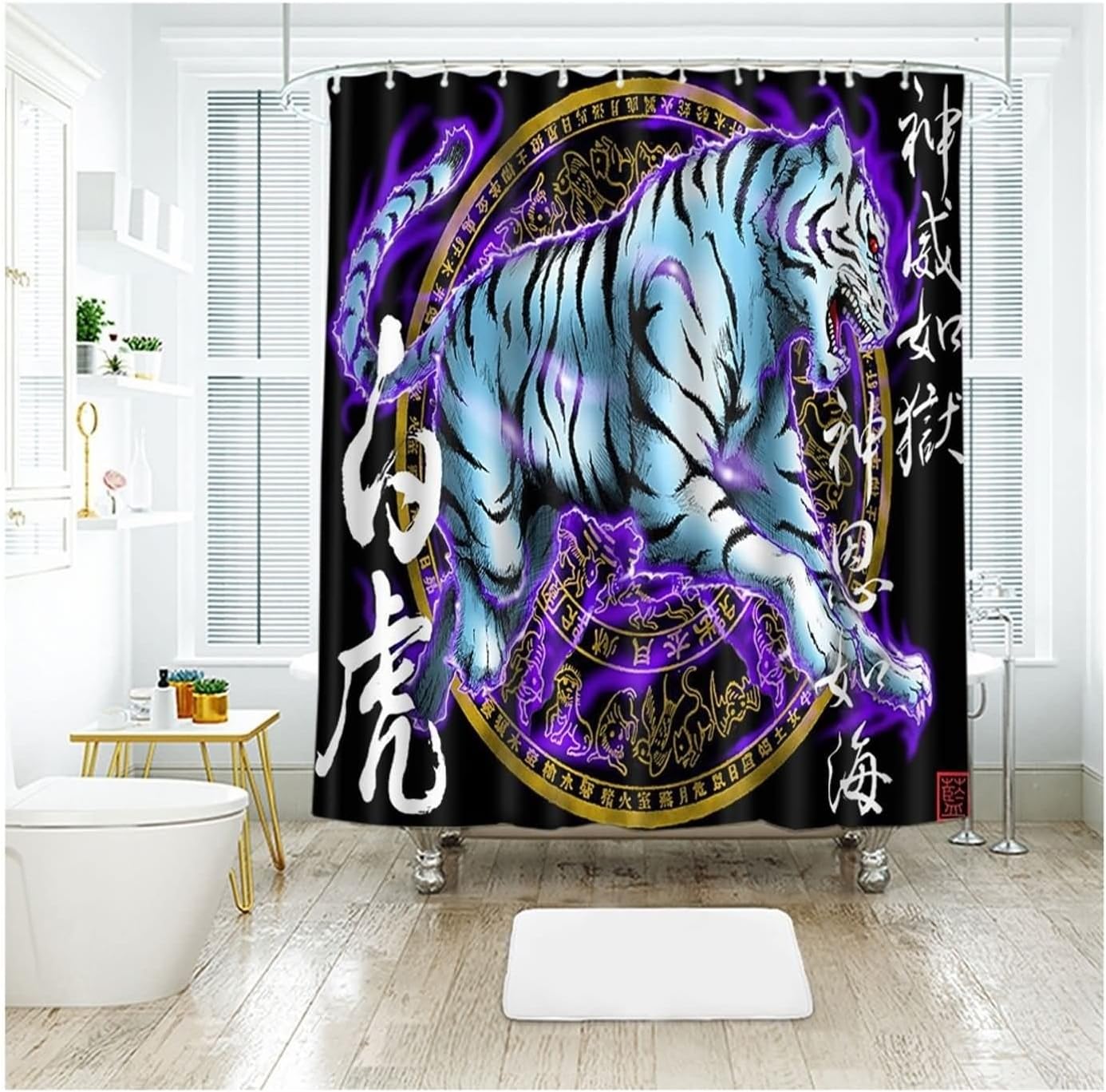 Western Aztec Shower Curtain - Southwestern Native American Kokopelli Ethnic Tribal Fabric Bathroom Curtain Set
