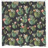 Western Boho Cactus Shower Curtain, Floral Tribal Bathroom Decor