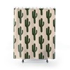 Western Cactus Pattern Shower Curtain, Rustic Bathroom Decor