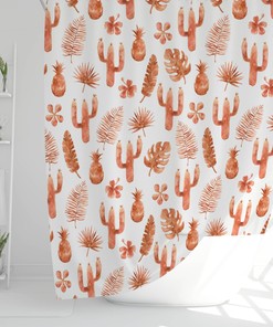 Western Cowboy Cactus Southwest Shower Curtain, Trendy Bathroom Accessories with Water-resistant Fabric