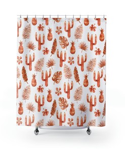 Western Cowboy Cactus Southwest Shower Curtain, Trendy Bathroom Accessories with Water-resistant Fabric