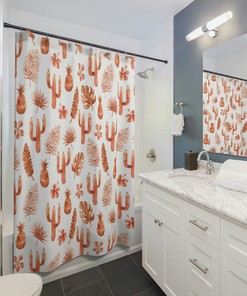 Western Cowboy Cactus Southwest Shower Curtain, Trendy Bathroom Accessories with Water-resistant Fabric