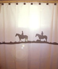 Western Cowboy Horse Shower Curtain - Cowgirl Bathroom Decor 