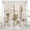 Western Cowboy Mountain Shower Curtain For Country Bathroom