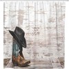 Western Cowboy Shower Curtain | Traditional Rodeo Hat And Boots Bathroom Decor