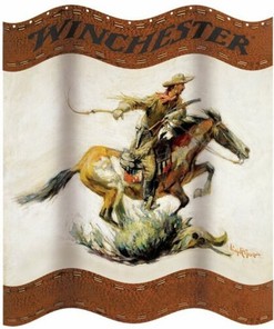 Western Cowboy Shower Curtain with Winchester Horse & Rider Design for Your Themed Bathroom Decor