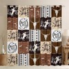 Western Cowboy Window Drapes with Bull Skull and Horse Print.