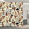 Western Cowboys Cowboy Hat Boots Horse Whip Wild Retro American World Bathroom Decor