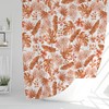 Western Leaf Terracotta Shower Curtain - Tropical Shower Curtain - Trendy Bathroom Accessories