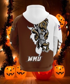 Western Michigan University 3D Zip-Up Hoodie With Mascot Long Sleeve Gift For Fan