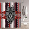 Western Retro Wolf Head Tribe Wolf Totem Shower Curtain - Tribal Bathroom Decor
