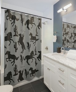 Western Shower Curtain - Cowboy and Southwestern Bathroom Decor for Farm & Home