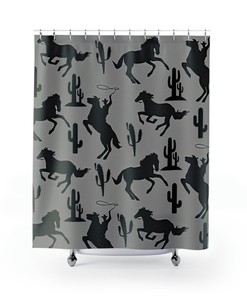 Western Shower Curtain - Cowboy and Southwestern Bathroom Decor for Farm & Home