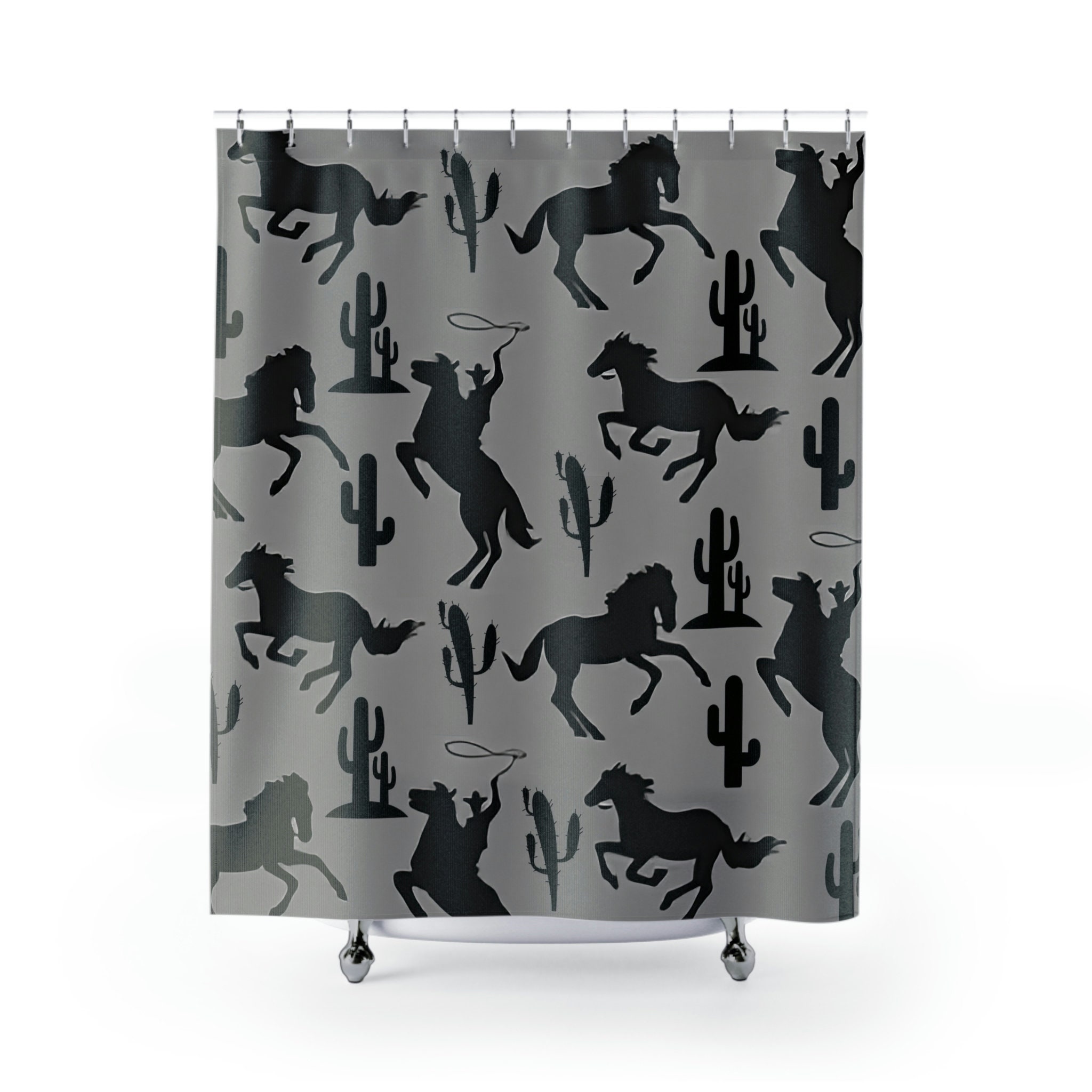 Western Shower Curtain - Cowboy and Southwestern Bathroom Decor for Farm & Home