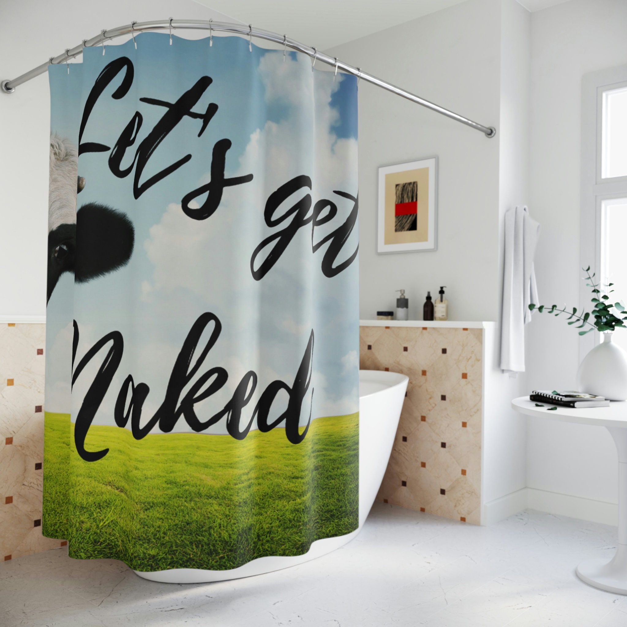 Western Shower Curtain With Cow Decor For Your Bathroom - Perfect For The Lover Of Country And Western Style - Image 3